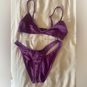 Purple Sparkle Triangl Bikini